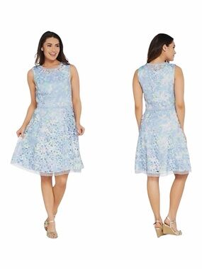Isaac Mizrahi LIVE! Special Edition Pastel Floral Lace Dress. Size 10.